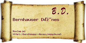 Bernhauser Dénes névjegykártya
