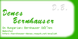 denes bernhauser business card